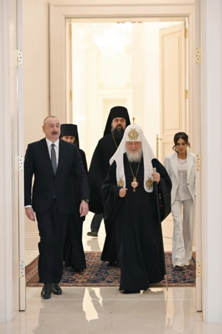 Prezident İlham Əliyev Moskvanın və Bütün Rusiyanın Patriarxı Kirill ilə görüşüb - YENİLƏNİB - 2
