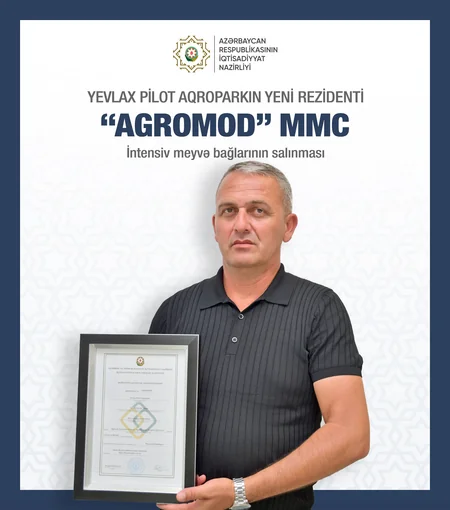 Daha üç şirkət və bir fərdi sahibkar Yevlax Pilot Aqroparkın rezidenti olub