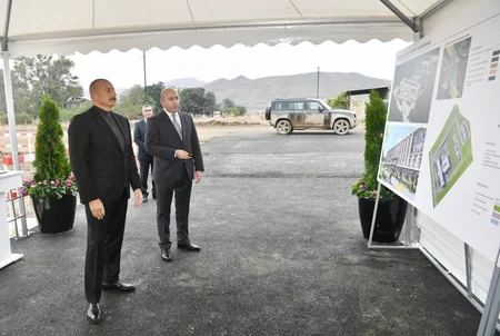 Ilham Aliyev lays foundation of Jabrayil Central Hospital