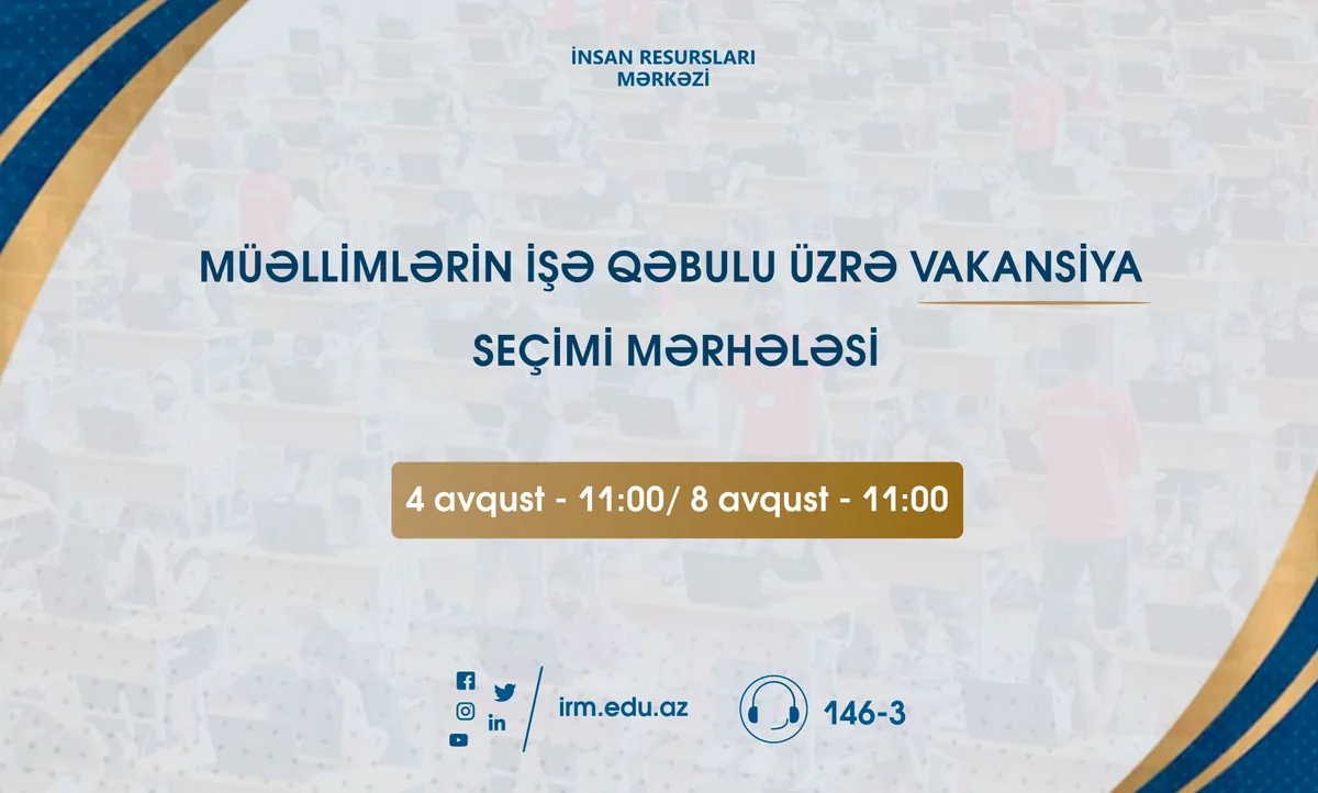 Müəllimlərin işə qəbulu müsabiqəsinin vakansiya seçiminə başlanılır