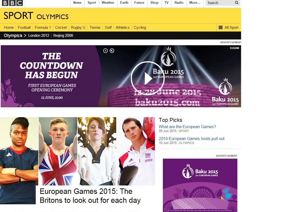 ​BBC Sport publishes an article on I European games