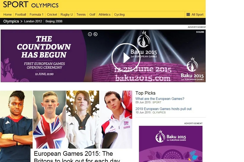 BBC Sport I Avropa oyunlarına məqalə həsr edib