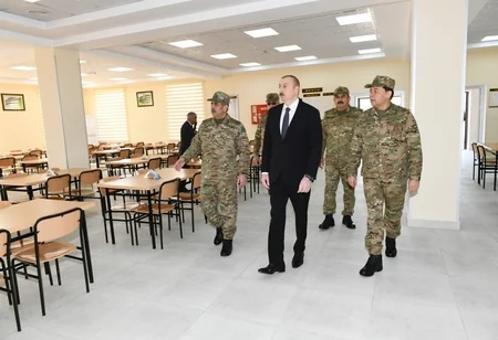Президент Ильхам Алиев принял участие в открытии Н-ской воинской части Минобороны