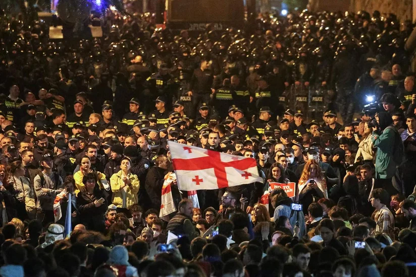Tbilisidə aksiyada 3 polis əməkdaşı yaralanıb