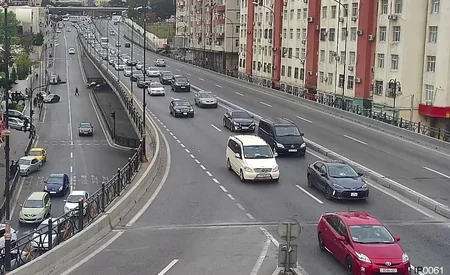 Bakının bir sıra yollarında tıxac var - SİYAHI