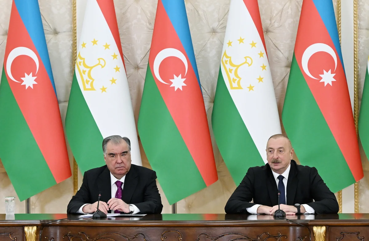Presidents of Azerbaijan and Tajikistan make press statements