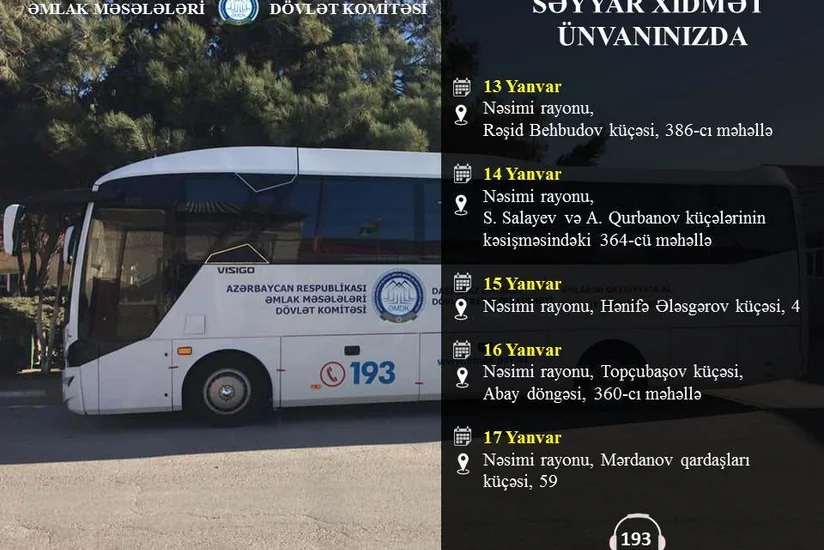 Bakının Nəsimi rayonunda çoxmənzilli binaların səyyar qeydiyyatı aparılacaq