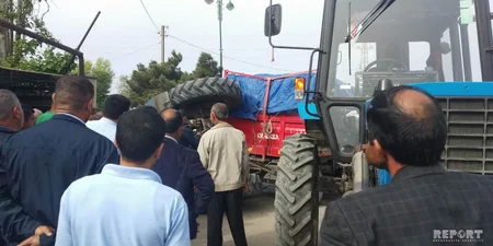 Kürdəmirdə traktor aşıb, sürücü xəsarət alıb - FOTO - VİDEO - YENİLƏNİB