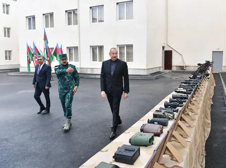 Prezident Cəbrayılda DSX-nin yeni hərbi hissə kompleksinin açılışında iştirak edib