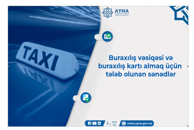 Taksi fəaliyyətinə buraxılış vəsiqəsi və buraxılış kartı almaq üçün tələb olunan sənədlər açıqlanıb