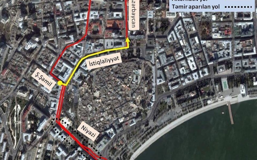 Bakıda iki marşrut xətti üzrə avtobusların yolu dəyişdirilib