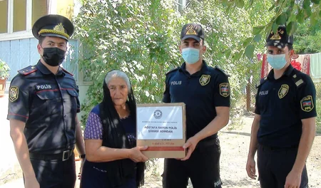 Ağstafada polislər bayramda şəhid ailələrini ziyarət ediblər
