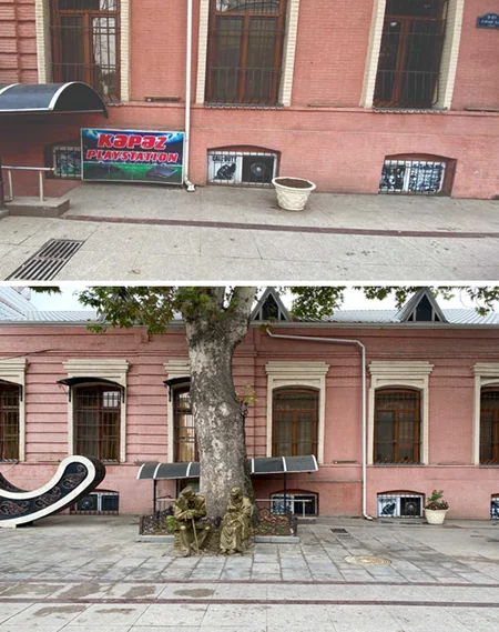 Gəncədə 25 memarlıq abidəsinin fasadına vurulan qanunsuz reklam lövhələri sökülüb