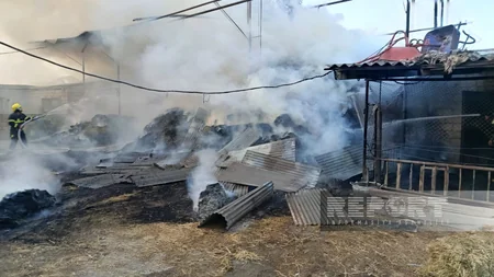 Salyanda 40 tonluq ot tayası yanıb