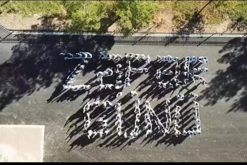 Oğuzda Zəfər Günü ilə bağlı məktəblilər fləşmob keçirib  ​