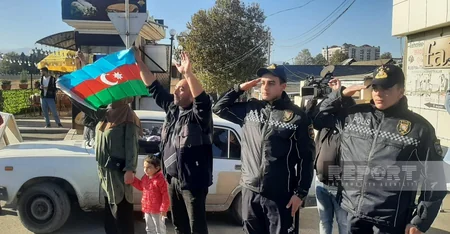 Gəncədə Zəfər Günü münasibətilə hərbçilərin yürüşü keçirilir