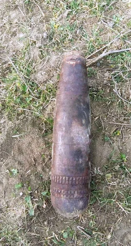 Şamaxıda tapılan top mərmisi partladılıb