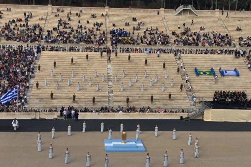 2016 Olympic torch handed over from Athens to Rio