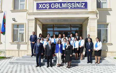 Azerbaijan's First VP views new building of Gubadli district Khanlig village school in Ramana