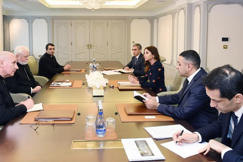 Azerbaijan's First Vice President Mehriban Aliyeva meets with Holy See delegation