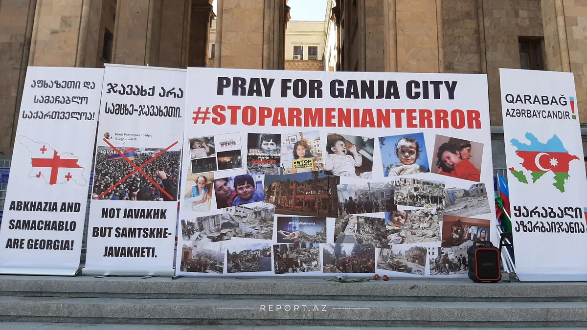 Tbilisidə Gəncə terrorlarına etiraz bildirilir 