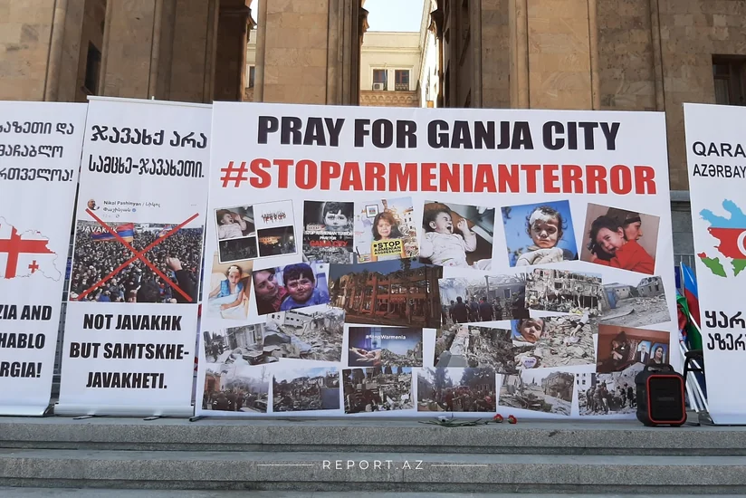 Tbilisidə Gəncə terrorlarına etiraz bildirilir 