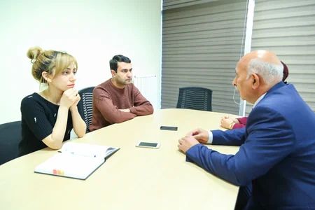 AMFA rəhbərliyi Report İnformasiya Agentliyində olub - FOTO