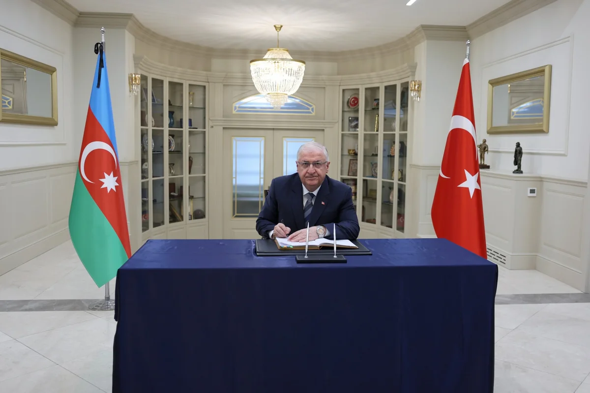 Turkish defense minister visits Azerbaijani embassy in Ankara
