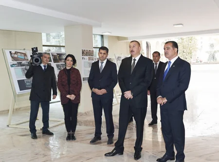 President Ilham Aliyev views construction of Majestic Palace hotel in Ganja