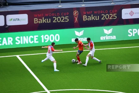 Bakıda minifutbol üzrə dünya çempionatında İspaniya Serbiyaya böyük hesabla uduzub