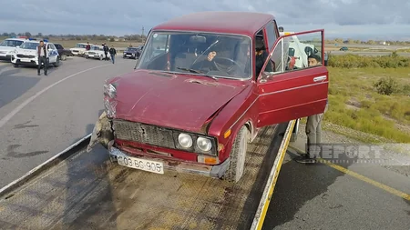 Kürdəmirdə iki avtomobil toqquşub, xəsarət alanlar var