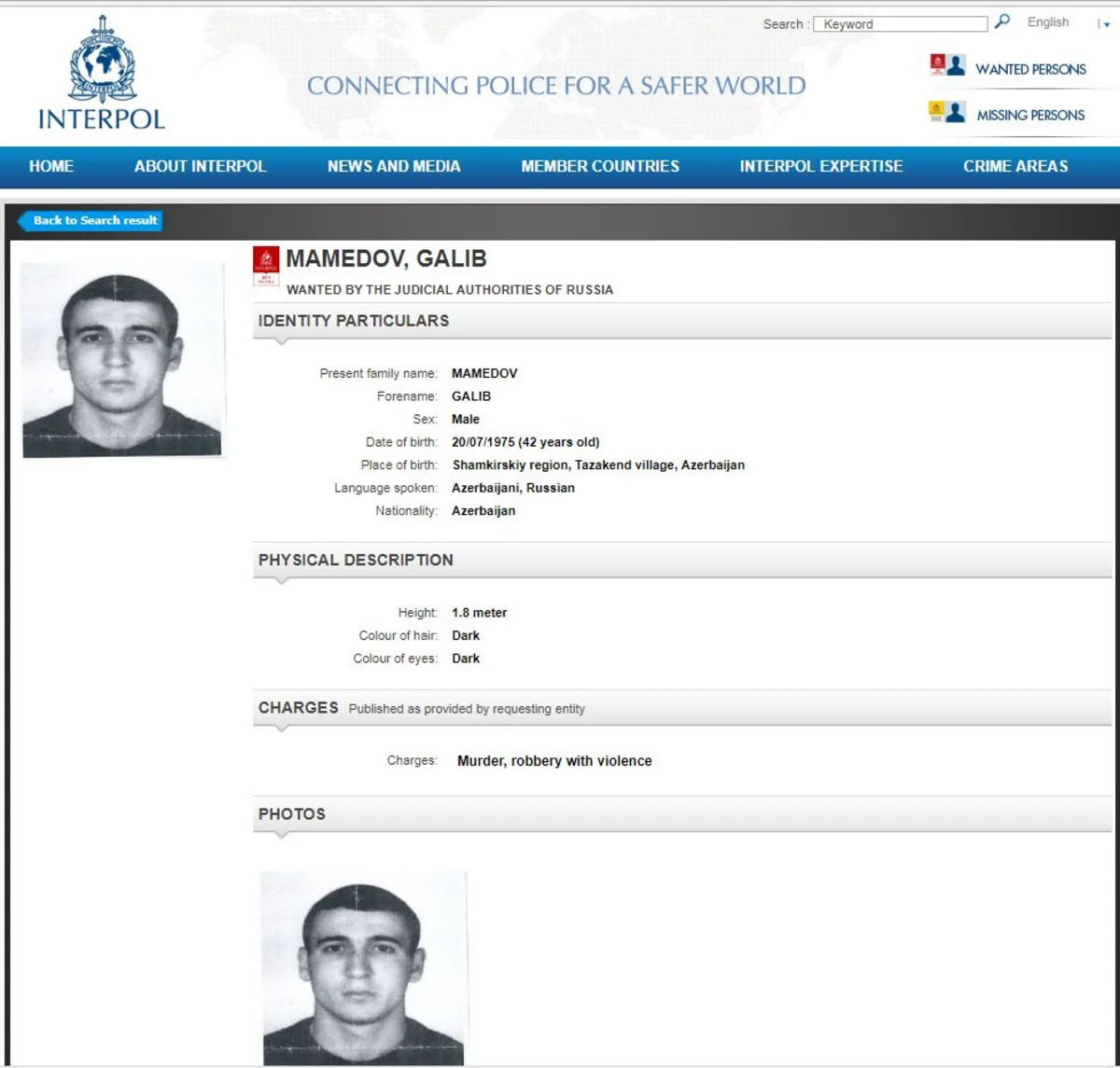 Rusiya azərbaycanlını “İnterpol” xətti ilə beynəlxalq axtarışa verib