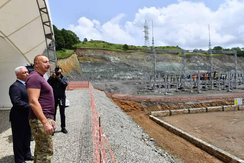 President views work carried out at Gorchu power substation in Lachin