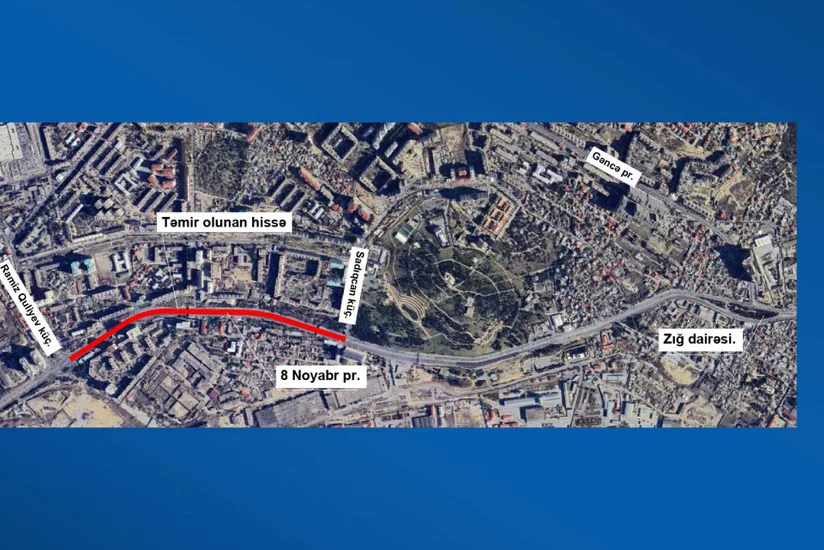 Bakının 8 Noyabr prospektində hərəkət tam məhdudlaşdırılacaq