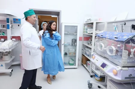 Leyla Əliyeva 3 nömrəli Şəhər Klinik Xəstəxanasının doğum şöbəsində olub