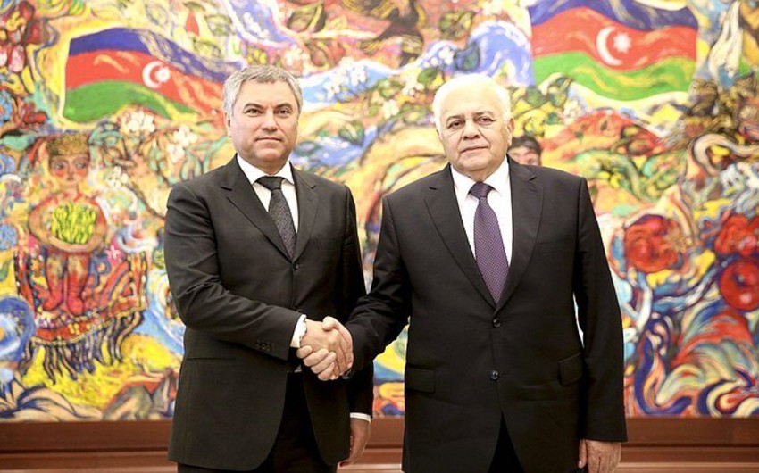 Vyaçeslav Volodin Azərbaycana yüksək səviyyəli parlamentlərarası komissiya yaratmağı təklif edib