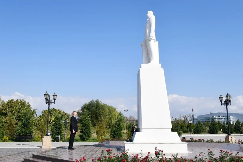 President Ilham Aliyev arrived in Aghdash district for visit