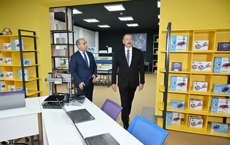 Prezident İlham Əliyev Xırdalan şəhər 11 nömrəli tam orta məktəbin yeni binasının açılışında iştirak edib - YENİLƏNİB