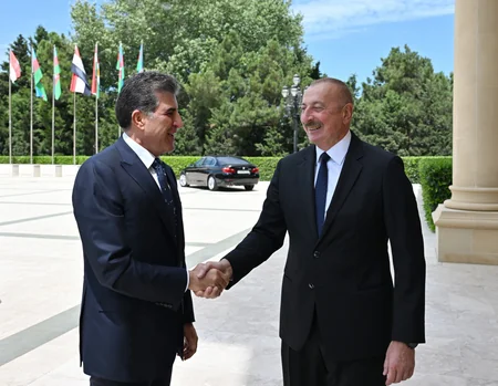 Prezident İlham Əliyevin İraq Kürdüstan Regionunun başçısı ilə görüşü olub