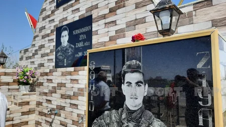 Kürdəmirdə Vətən müharibəsi şəhidinin xatirəsinə tikilən bulağın açılışı olub