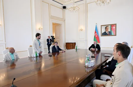 President Ilham Aliyev receives Azerbaijani athletes who won medals at Paris Summer Olympic Games and their coaches - UPDATED