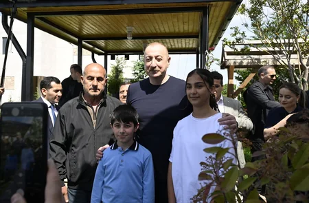 President Ilham Aliyev meets with residents in Lachin
