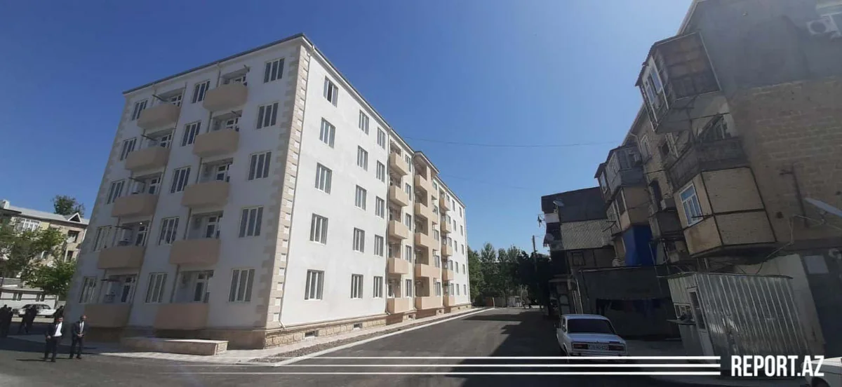 Gəncədə partlayışda dağılan yaşayış binasının yerində yenisi istifadəyə verilib