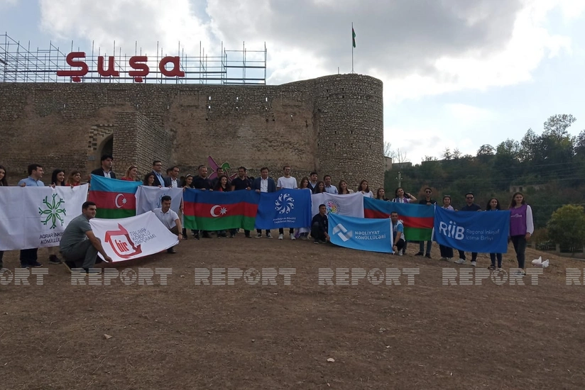 Azərbaycanlı gənclər Şuşada Qala divarları və Gəncə qapısında olublar