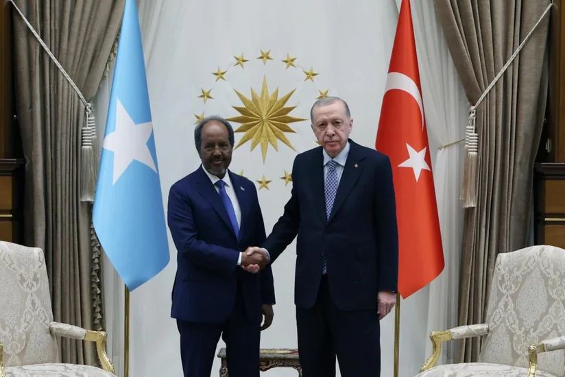 Ərdoğan Somalidən olan həmkarı ilə görüşündə məsələləri müzakirə edib