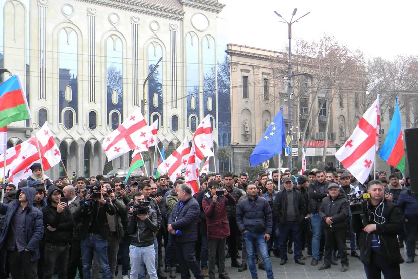 From joint protest of Azerbaijanis and Georgians against bust to Armenian terrorist - PHOTOREPORT