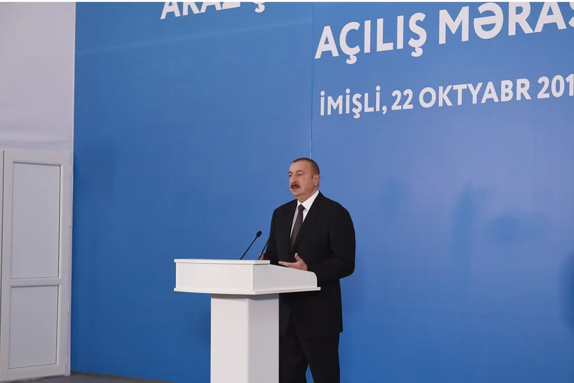 Prezident İmişlidə Araz çayının yeni qol-kanalının açılış mərasimində iştirak edib - ƏLAVƏ OLUNUB