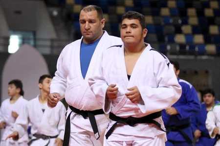 İlham Zəkiyev Azərbaycan cüdo millisi ilə birgə məşqə çıxıb