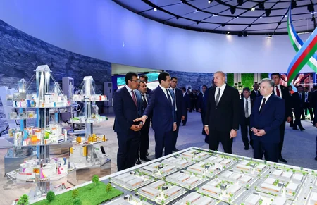 President Ilham Aliyev, President Shavkat Mirziyoyev view activity of Technopark LLC in Tashkent