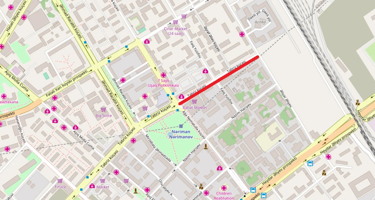 Bakının Təbriz küçəsində hərəkət məhdudlaşdırılır - XƏRİTƏ